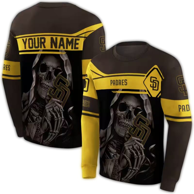 Personalized San Diego Padres Grim Reaper AOP Sweatshirt 1