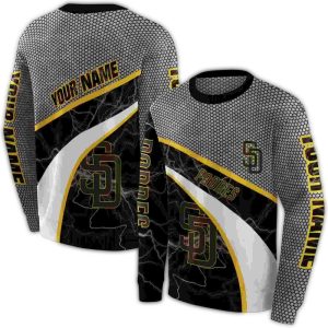 Custom San Diego Padres Hexagonal Mesh All-Over Print Sweatshirt