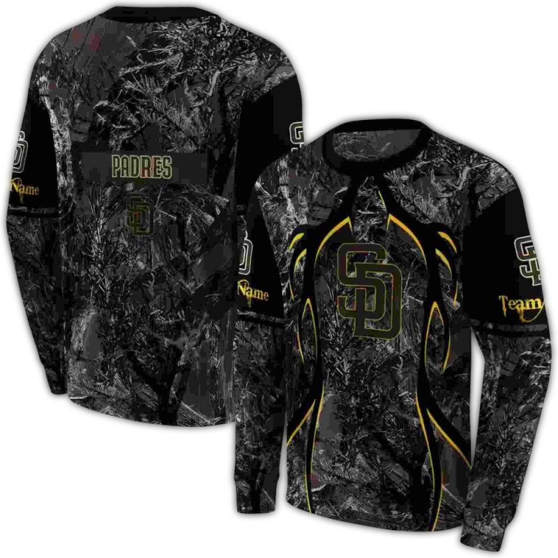Personalized San Diego Padres Hunting Theme AOP Sweatshirt 1