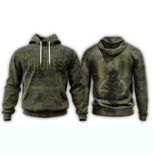 Custom San Diego Padres Military Appreciation Month Hoodie - All Over Print
