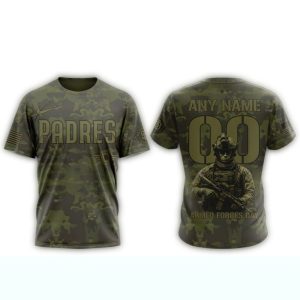 Personalized San Diego Padres Military Appreciation All-Over Print T-Shirt