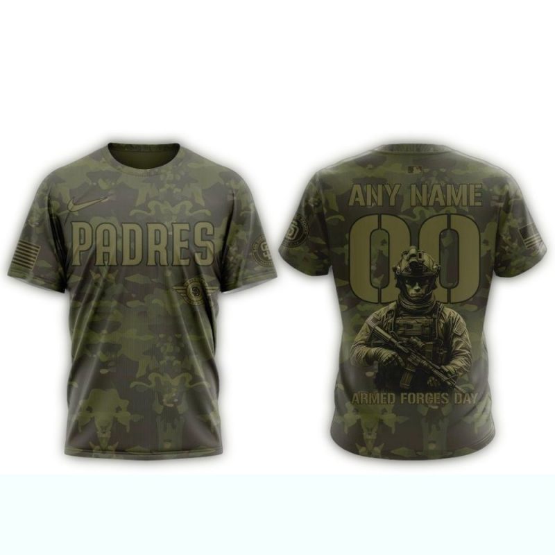 Personalized San Diego Padres Military Appreciation Month AOP T Shirt 1