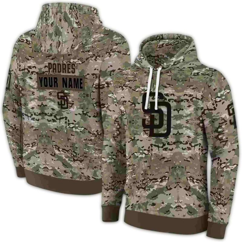 Personalized San Diego Padres Military Camo Style AOP Hoodie 1
