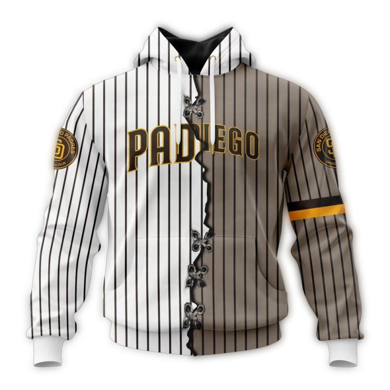 Personalized San Diego Padres Mix Jersey AOP Hoodie 1