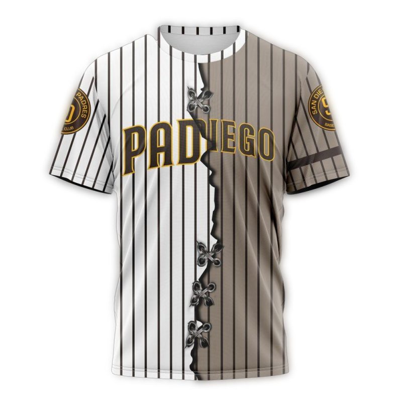 Personalized San Diego Padres Mix Jersey AOP T Shirt 1