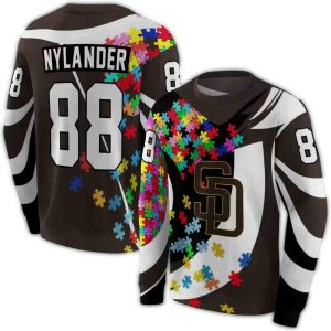 Custom San Diego Padres All Over Print Sweatshirt - Puzzle Piece Design