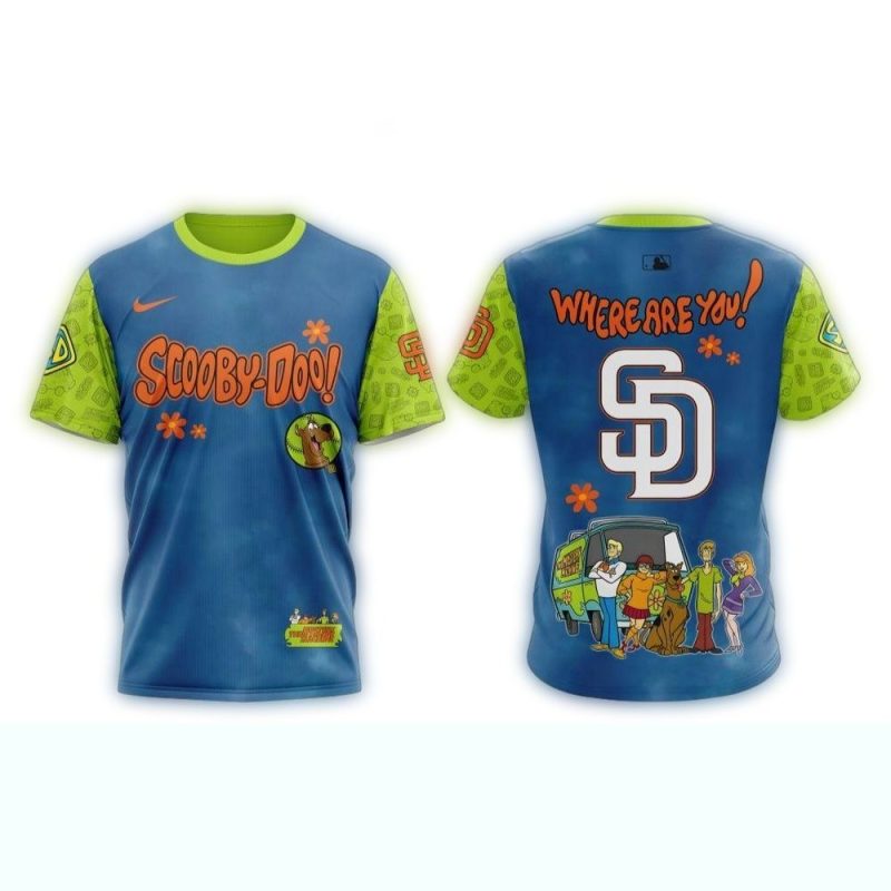Personalized San Diego Padres Scooby Doo AOP T Shirt 1