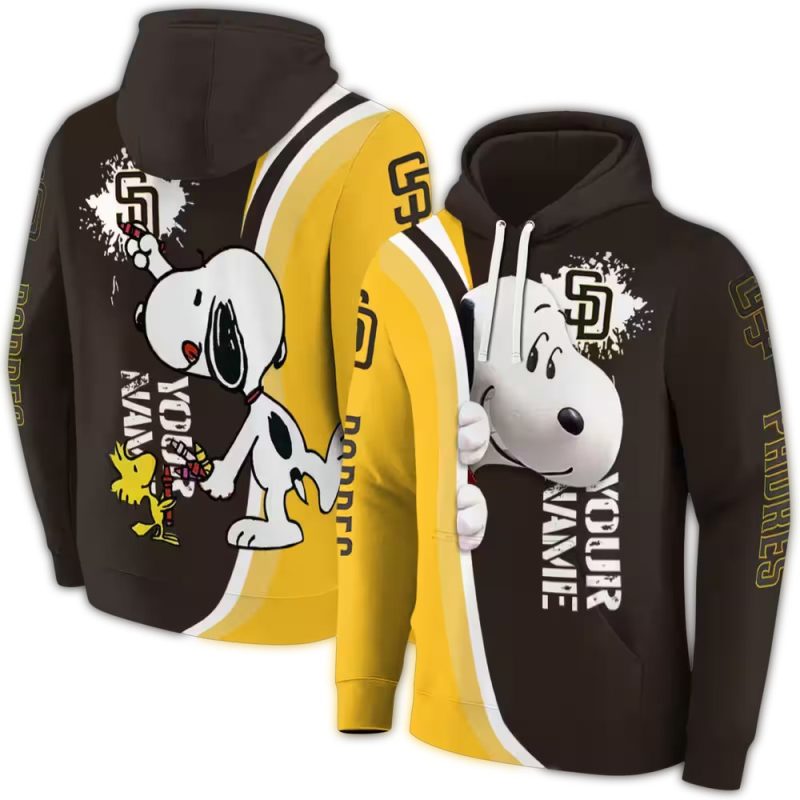 Personalized San Diego Padres Snoopy AOP Hoodie 1