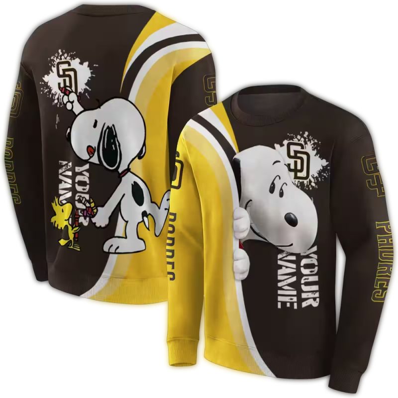 Personalized San Diego Padres Snoopy AOP Sweatshirt 1
