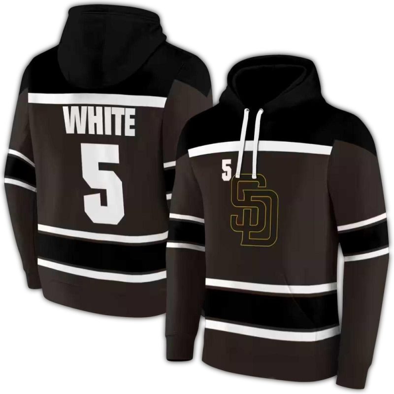 Personalized San Diego Padres Striped Pattern AOP Hoodie 1