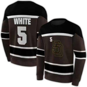 Custom San Diego Padres All Over Print Striped Sweatshirt