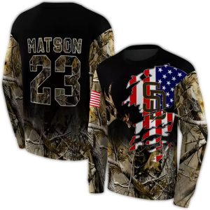 Custom San Diego Padres Tree Camo All-Over Print Sweatshirt