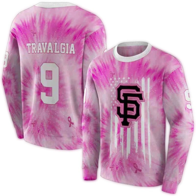Personalized San Francisco Giants Cancer Support Pink All over Print Sweatshirt 1