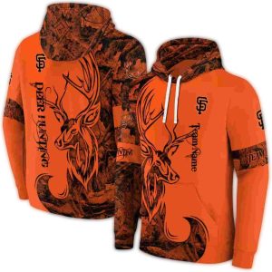 Custom San Francisco Giants Deer Silhouette All-Over Print Hoodie
