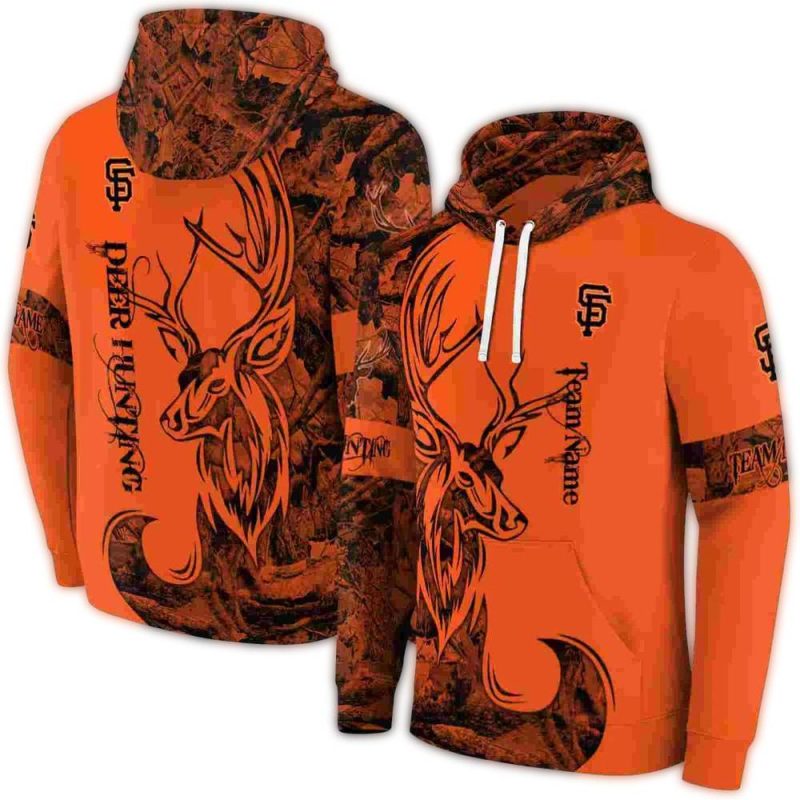 Personalized San Francisco Giants Deer Silhouette All over Print Hoodie 1