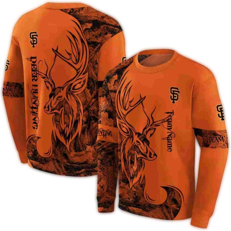 Personalized San Francisco Giants Deer Silhouette All over Print Sweatshirt 1
