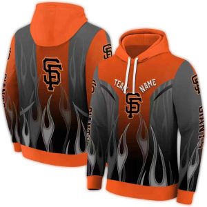Custom San Francisco Giants Flame All-Over Print Hoodie For Fans