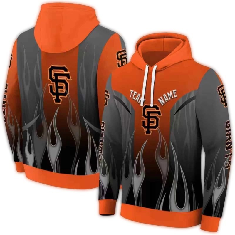 Personalized San Francisco Giants Flame All over Print Hoodie 1