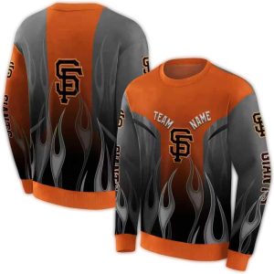 Personalized San Francisco Giants Flame All-Over Print Sweatshirt For Fans