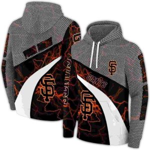 Custom San Francisco Giants Hexagonal Mesh All-Over Print Hoodie