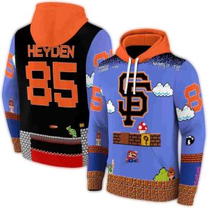 Custom San Francisco Giants Mario All Over Print Hoodie For Fans