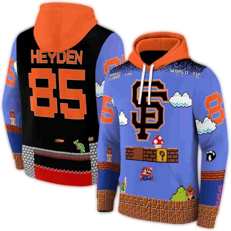Personalized San Francisco Giants Mario All over Print Hoodie 1