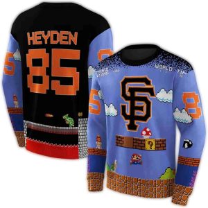 Custom San Francisco Giants Mario All-Over Print Sweatshirt For Fans