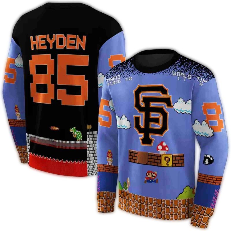 Personalized San Francisco Giants Mario All over Print Sweatshirt 1