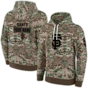Custom San Francisco Giants Military Print Hoodie For Fans