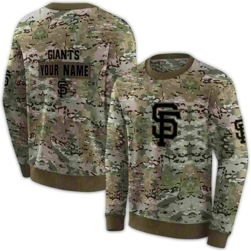 Personalized San Francisco Giants Military All over Print Sweatshirt 1