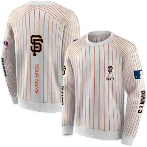 Custom San Francisco Giants Pinstripe All-Over Print Sweatshirt