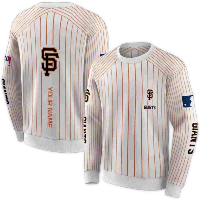 Personalized San Francisco Giants Pinstripe Pattern All over Print Sweatshirt 1
