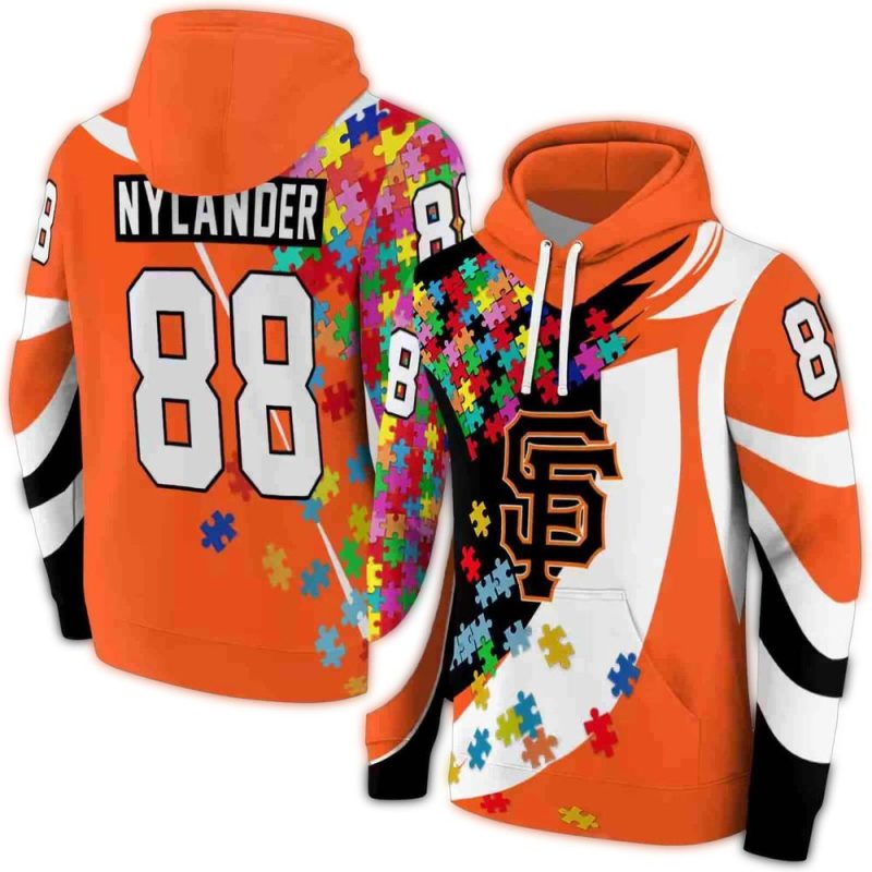 Personalized San Francisco Giants Puzzle Pieces All over Print Hoodie 1