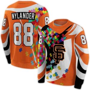 Custom San Francisco Giants All-Over Print Sweatshirt - Puzzle Design