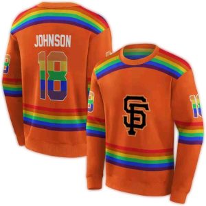 Custom San Francisco Giants Rainbow Stripes All-Over Print Sweatshirt