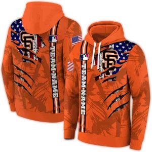 Custom San Francisco Giants Ripped Flag All-Over Print Hoodie