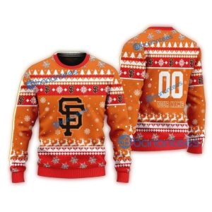 Personalized San Francisco Giants Christmas Snowflake Ugly Sweater