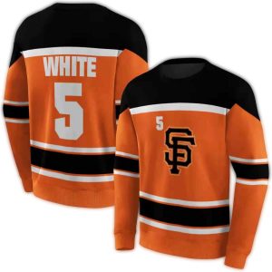 Personalized San Francisco Giants Striped All-Over Print Sweatshirt