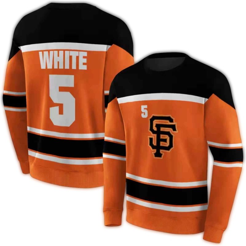 Personalized San Francisco Giants Striped Pattern All over Print Sweatshirt 1