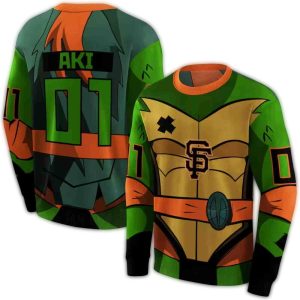 Custom San Francisco Giants Superhero Armor All-Over Print Sweatshirt
