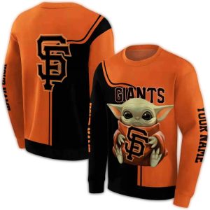 Personalized San Francisco Giants Baby Yoda All-Over Print Sweatshirt