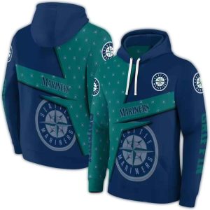 Personalized Seattle Mariners Abstract Shape All Over Print Hoodie