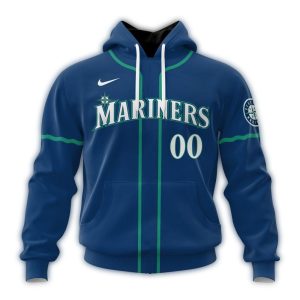 Personalized Seattle Mariners Alternate Blue All Over Print Hoodie
