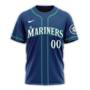 Personalized Seattle Mariners Alternate Blue All Over Print T Shirt