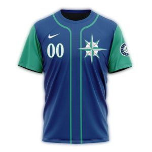 Personalized Seattle Mariners Alternate Stripe Concept All Over Print T Shirt