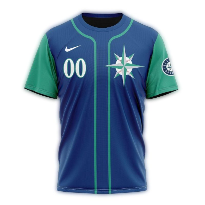 Personalized Seattle Mariners Alternate Stripe Concept AOP T Shirt 1