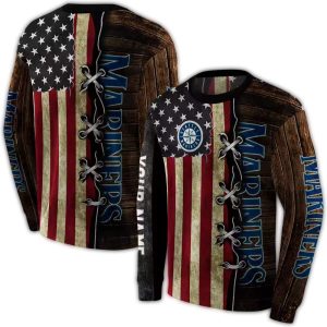 Personalized Seattle Mariners American Pride All Over Print Sweatshirt