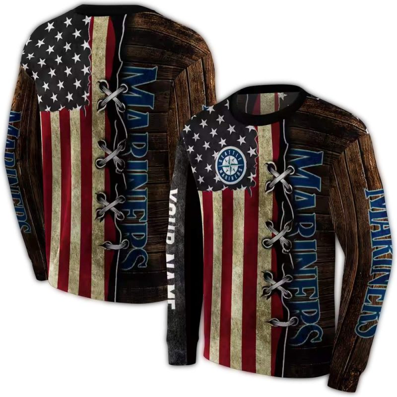 Personalized Seattle Mariners American Pride AOP Sweatshirt 1