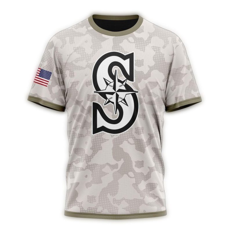 Personalized Seattle Mariners Armed Forces Day AOP T Shirt 1