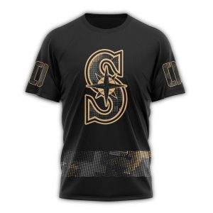 Personalized Seattle Mariners Armed Forces Day Black All Over Print T Shirt